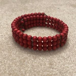 Red Wooden Bead Choker